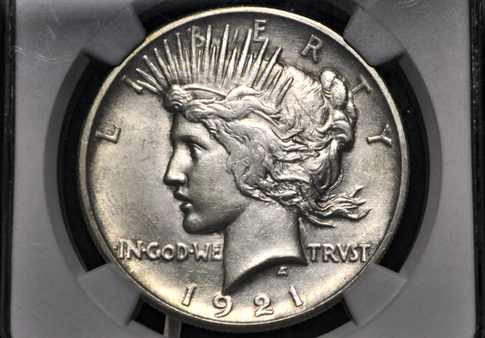 1921 Peace Dollar - Unc. Details, Cleaned, NGC - 1921 High Relief Peace Dollar Silver - Rarer Coin, Nice Detail