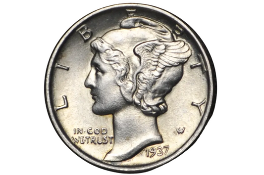 1937 US Silver Dime in Choice Uncirculated grade / condition. 