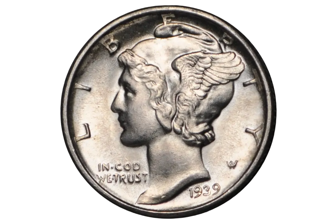 1939 US Silver Dime Winged Liberty Head Design in choice uncirculated condition