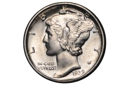 1939 US Silver Dime Winged Liberty Head Design in choice uncirculated condition