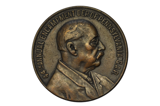 44th Annual Encampment Dept. of Pennsylvania G.A.R. Bronze Medal - 1910 Grand Army of the Republic (GAR) Pennsylvania Encampment Medal