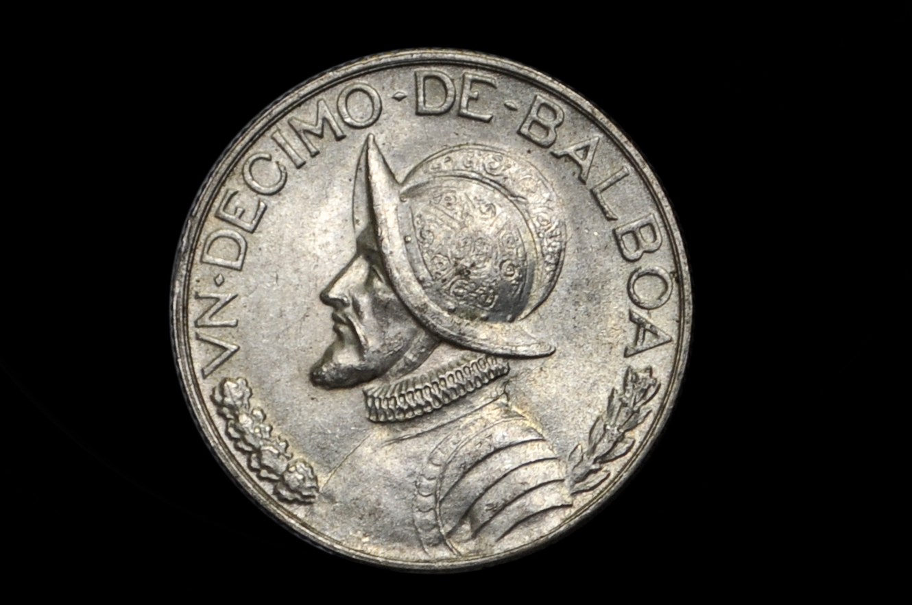 1947 Panama 1/10 Balboa - Choice AU - Silver Tenth Balboa Coin 1947 Panama
