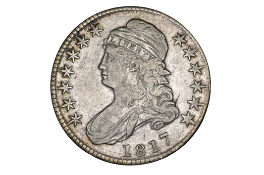 Vintage silver coin with 'Liberty' inscription and star design from 1817