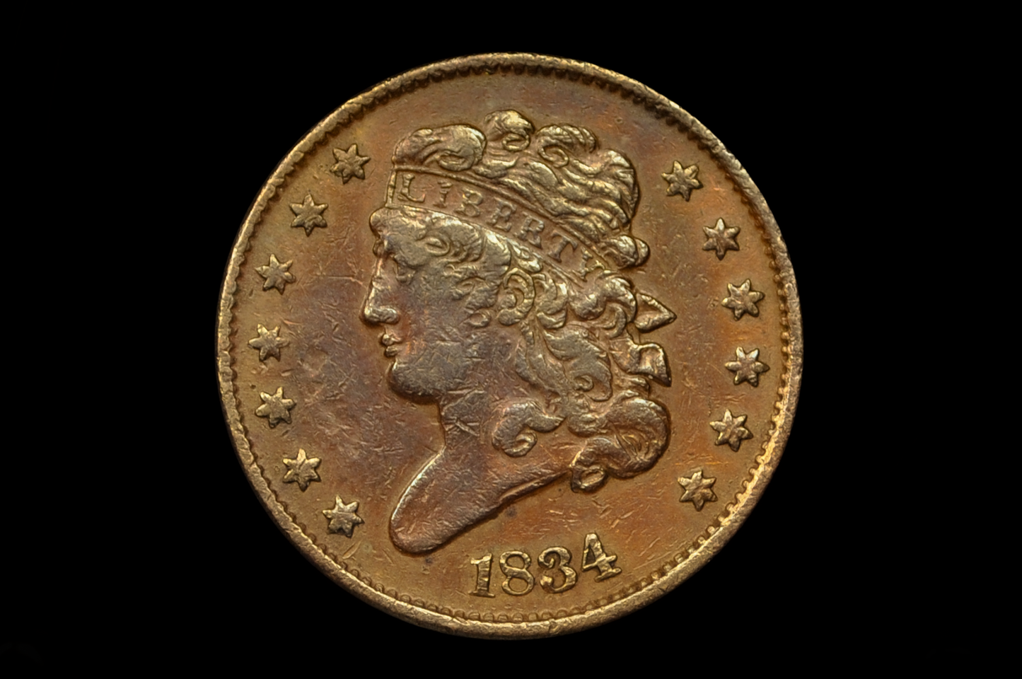 1834 Half Cent - VF Detail - Classic Head Half Cent - 1834 1/2 Cent - Rare Coin