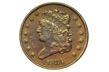 1834 Half Cent - VF Detail - Classic Head Half Cent - 1834 1/2 Cent - Rare Coin