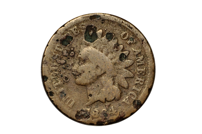 1864-L Indian Head Penny Bronze - Low Grade / Filler Coin - 1864 L Cent - Bronze Variety L