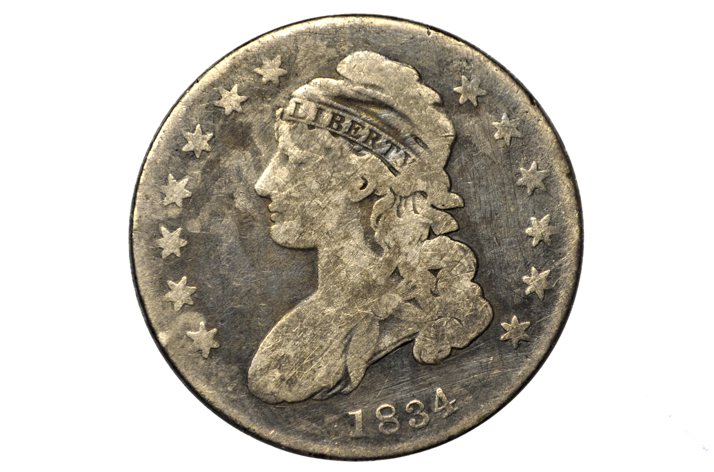 1834 Capped Bust Half Dollar - G/VG - 1834 Half Dollar US Half Dollar 1834 - Early American Coin
