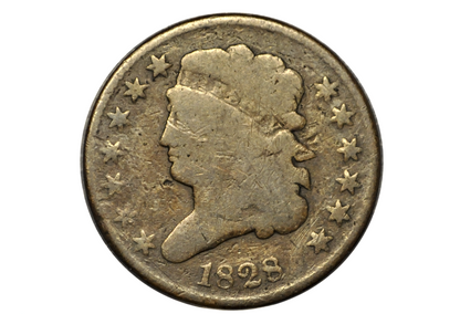 1828 Half Cent - G (Good) Condition / Grade - Classic Head Half Cent - 1828 Classic Head Cent - 1828 Half Penny - 1828 13 Stars