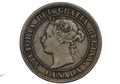 Copper Coin from 1898 Canadian Cent obverse with Queen Victoria
