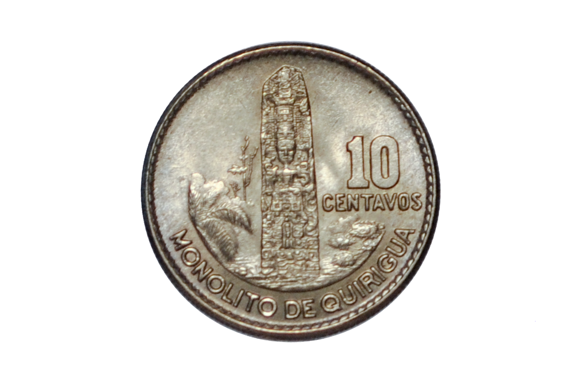 1965 Guatemala 10 Centavos - Choice UNC. - Republic of Guatemala Coin - Guatemala Quetzal