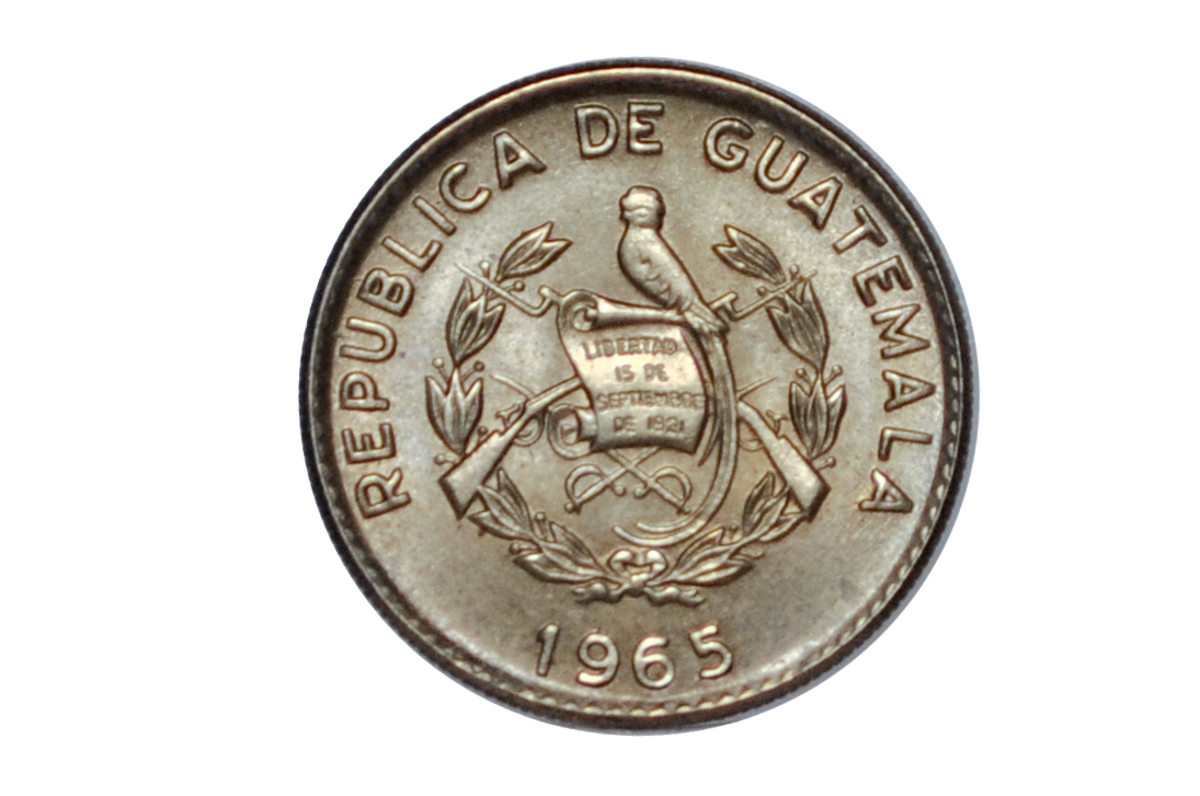 1965 Guatemala 10 Centavos - Choice UNC. - Republic of Guatemala Coin - Guatemala Quetzal