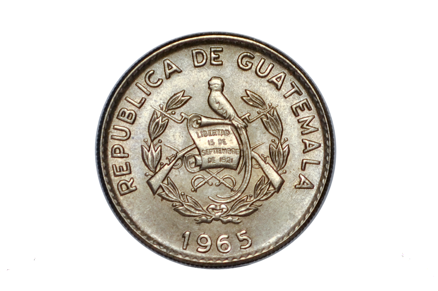 1965 Guatemala 10 Centavos - Choice UNC. - Republic of Guatemala Coin - Guatemala Quetzal
