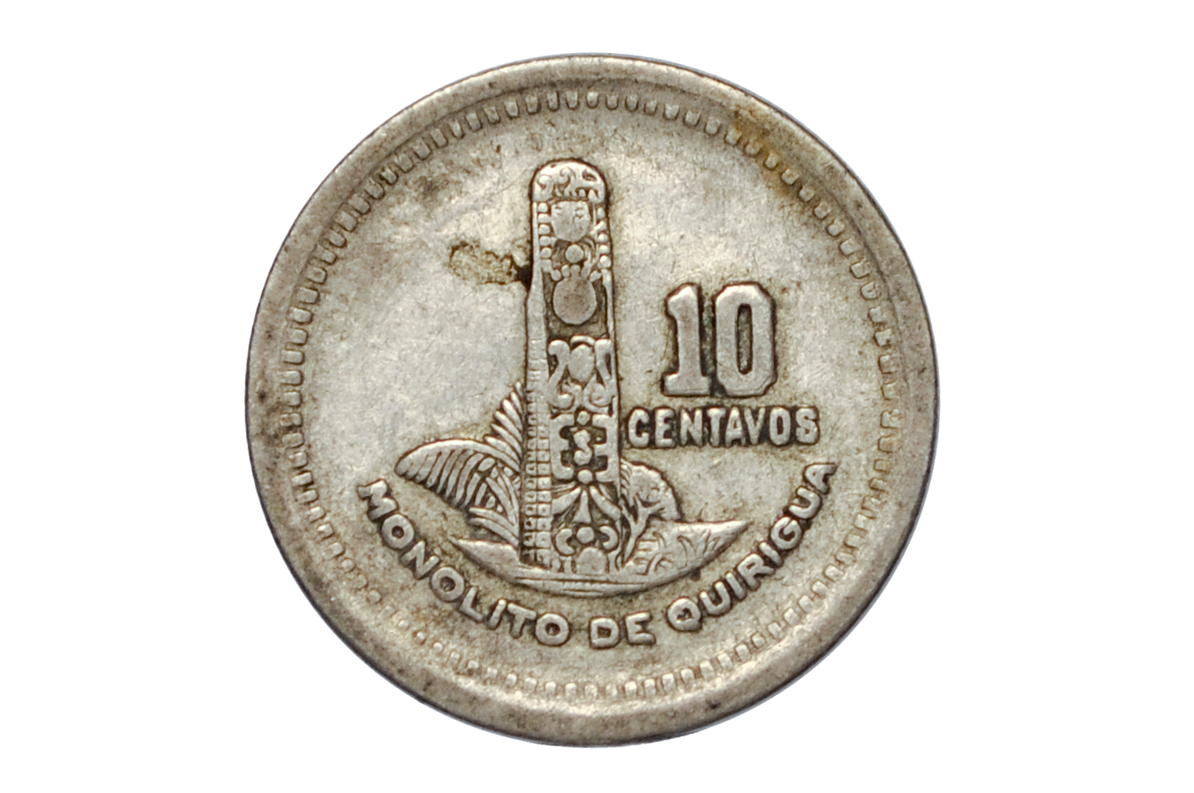 1959 Silver Guatemala 10 Centavos - 461,000 Made - Republic of Guatemala Coin - Guatemala Quetzal