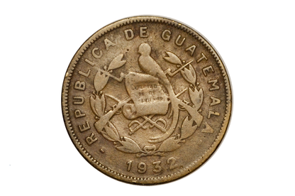 1932 Guatemala 2 Centavos - 3 Million Made - Republic of Guatemala Coin - Guatemala Quetzal