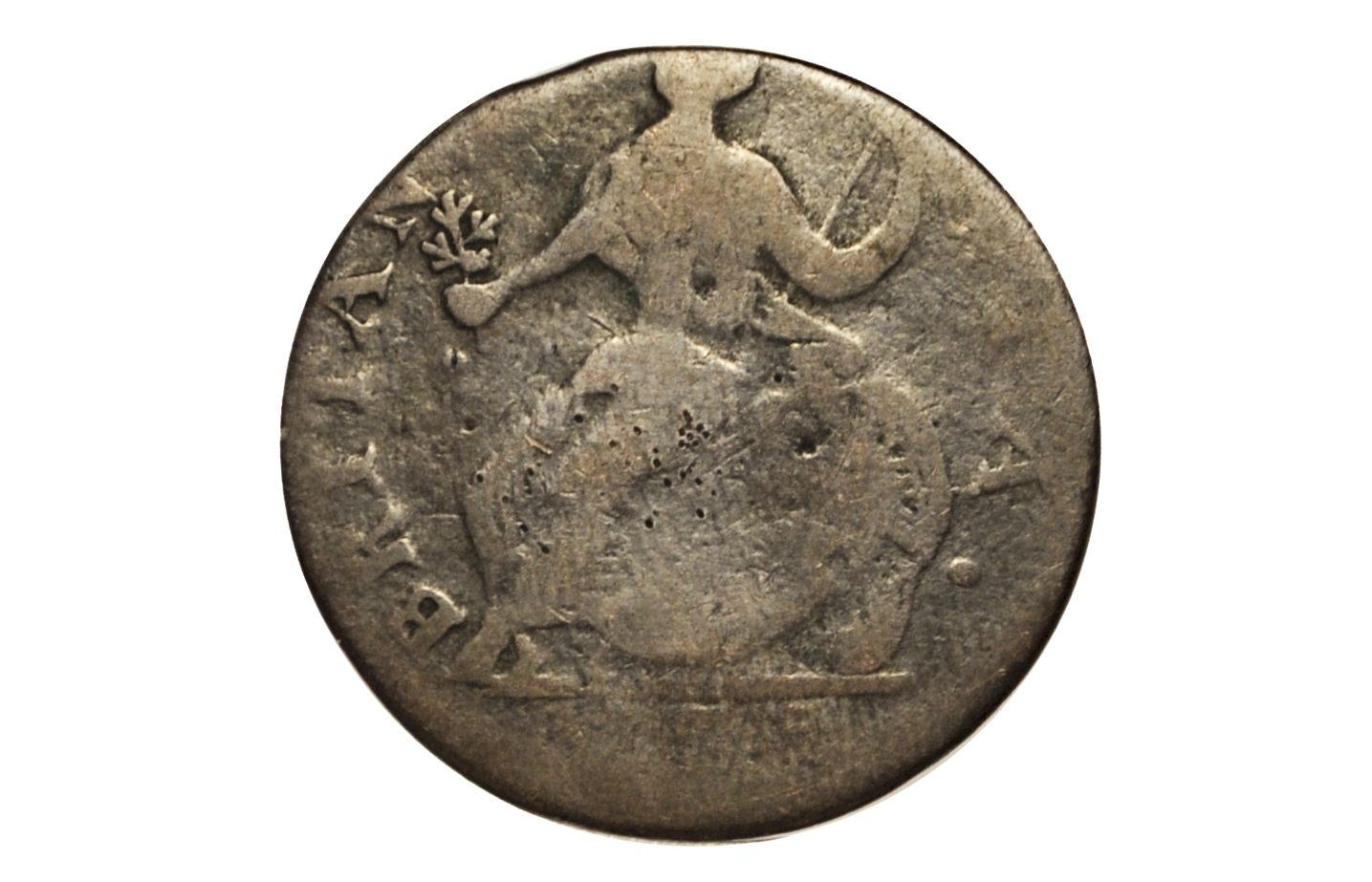 1775 Colonial Halfpenny - Early American Made Imitation British Halfpence - 1775 Great Britain 1/2 Penny Colonial Struck Token