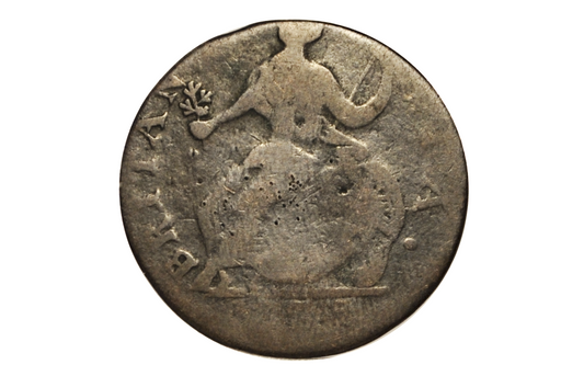 1775 Colonial Halfpenny - Early American Made Imitation British Halfpence - 1775 Great Britain 1/2 Penny Colonial Struck Token