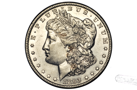 1893 Morgan Dollar - AU Grade/Condition, Authentic - 1893 P Morgan Silver Dollar 1893P Silver Dollar 1893 - Tough Date