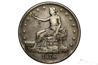 1876 Trade Dollar - Rarer Date - 1876-P Silver US Trade Dollar - Affordable Coin, Low Mintage