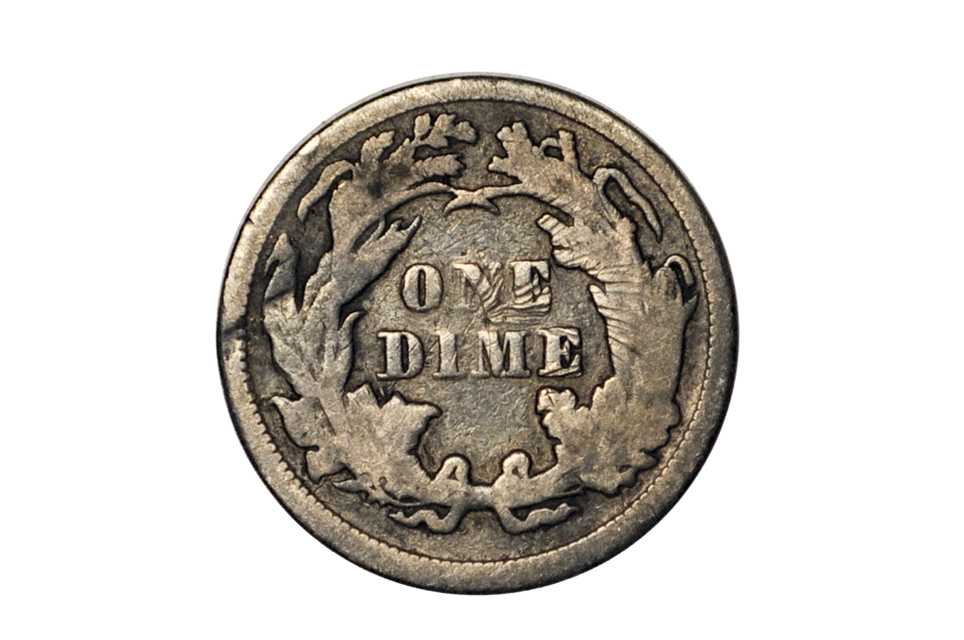 1873 Seated Liberty Dime - Rarest Variety - No Arrows, Open 3, Fine Grade - 1873 Liberty Seated Silver Dime - Authentic, Great Date!