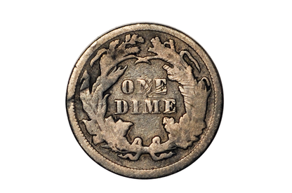 1873 Seated Liberty Dime - Rarest Variety - No Arrows, Open 3, Fine Grade - 1873 Liberty Seated Silver Dime - Authentic, Great Date!