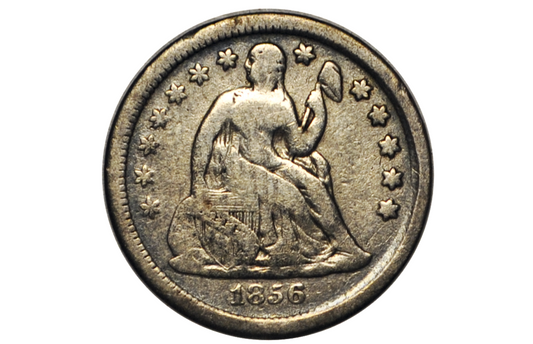 1856 Seated Liberty Dime, Small Date  - VG - 1856 P Silver Dime / 1856 Liberty Seated Dime Small Date Variety