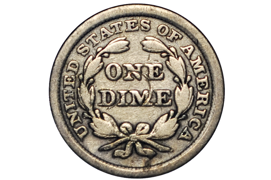 1856 Seated Liberty Dime, Small Date  - VG - 1856 P Silver Dime / 1856 Liberty Seated Dime Small Date Variety