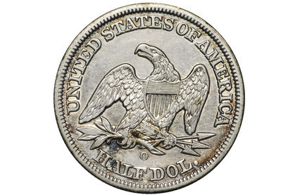 1855-O Seated Liberty Half Dollar - AU Details, Beautiful Coin - 1855O Liberty Seated Silver Half Dollar With Arrows