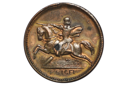 1863 Civil War Token Union For Ever Hero of Pea Ridge General Franz Sigel - AU Condition - Patriotic Civil War Tokens, United States Copper
