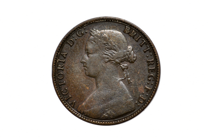 1874-H Great Britain Half Penny -XF Condition - UK Half Penny 1874 - Queen Victoria 1/2 Penny - Bronze - ha'penny 1874