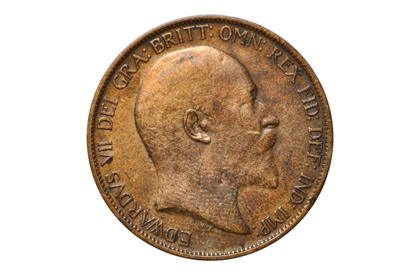 1904 Great Britain One Penny - AU Condition - UK Large Penny 1904 - King George 1 Penny - Bronze - UK Penny 1904