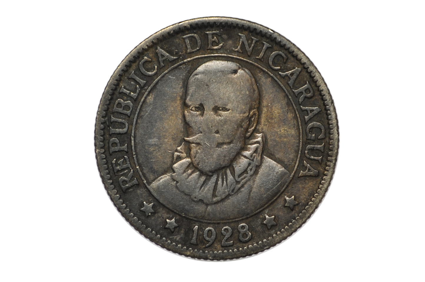 1928 Nicaragua 25 Centavos - Only 200,000 Made - Twenty-Five Centavos de Cordoba Coin Nicaragua
