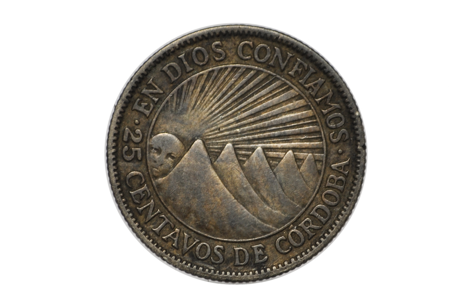 1928 Nicaragua 25 Centavos - Only 200,000 Made - Twenty-Five Centavos de Cordoba Coin Nicaragua