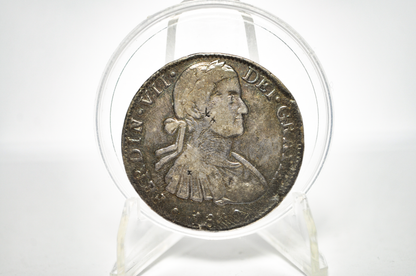 1810 Spanish 8 Reales - Great Detail, Cleaned & Polished - Spanish Silver Colonial Era Coin - Mo Hj - Ferdinand VII - 1810 Eight Reales Spain Silver (Copy)