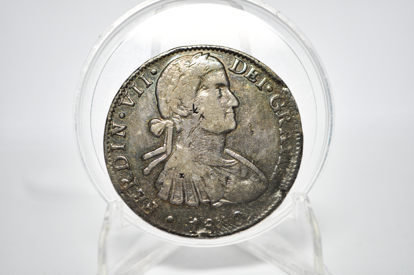 1810 Spanish 8 Reales - Great Detail, Cleaned & Polished - Spanish Silver Colonial Era Coin - Mo Hj - Ferdinand VII - 1810 Eight Reales Spain Silver (Copy)