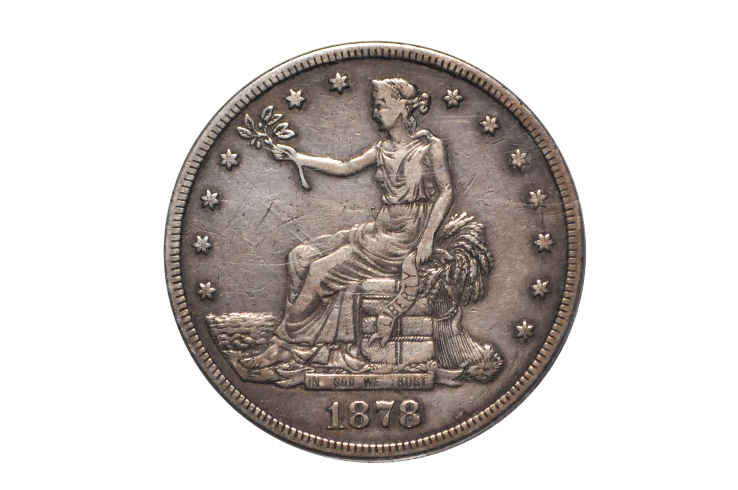 1878-S Trade Dollar - XF Details, Scratched, Cleaned - ANACS - 1878 S Trade Dollar - Authentic Silver Us Trade Dollar