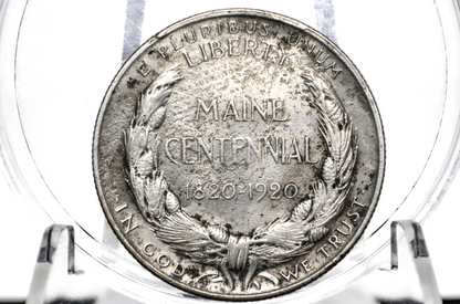 1920 Maine Centennial Half Dollar - AU Details, Cleaned - State of Maine Silver Commemorative Half Dollar 1920, Scarce