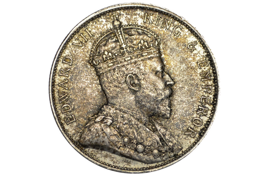 1905 Hong Kong 50 Cents - AU/Unc, Beautiful Color and Luster - Low Mintage, Great Coin
