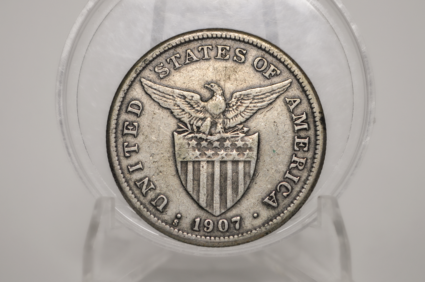 1907 Silver Philippines One Peso - 1907 S Silver One Peso - San Francisco Mint, Filipinas One Peso 1907