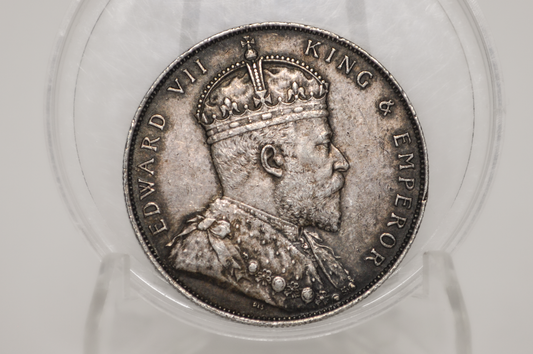 1907 Straits Settlements One Dollar - AU Details - British Territory Coins - King Edward VII