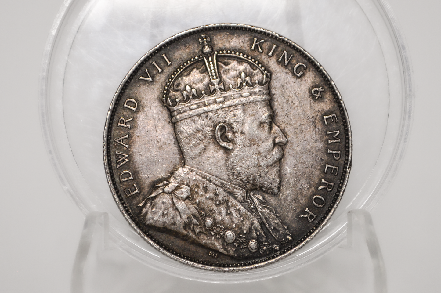 1907 Straits Settlements One Dollar - AU Details - British Territory Coins - King Edward VII