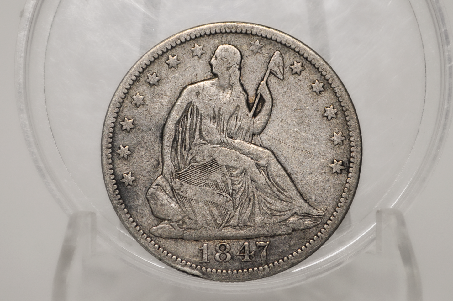 1847 Seated Liberty Half Dollar - F Grade / Condition (Fine) - 1847 Liberty Seated Silver Half Dollar - Authentic