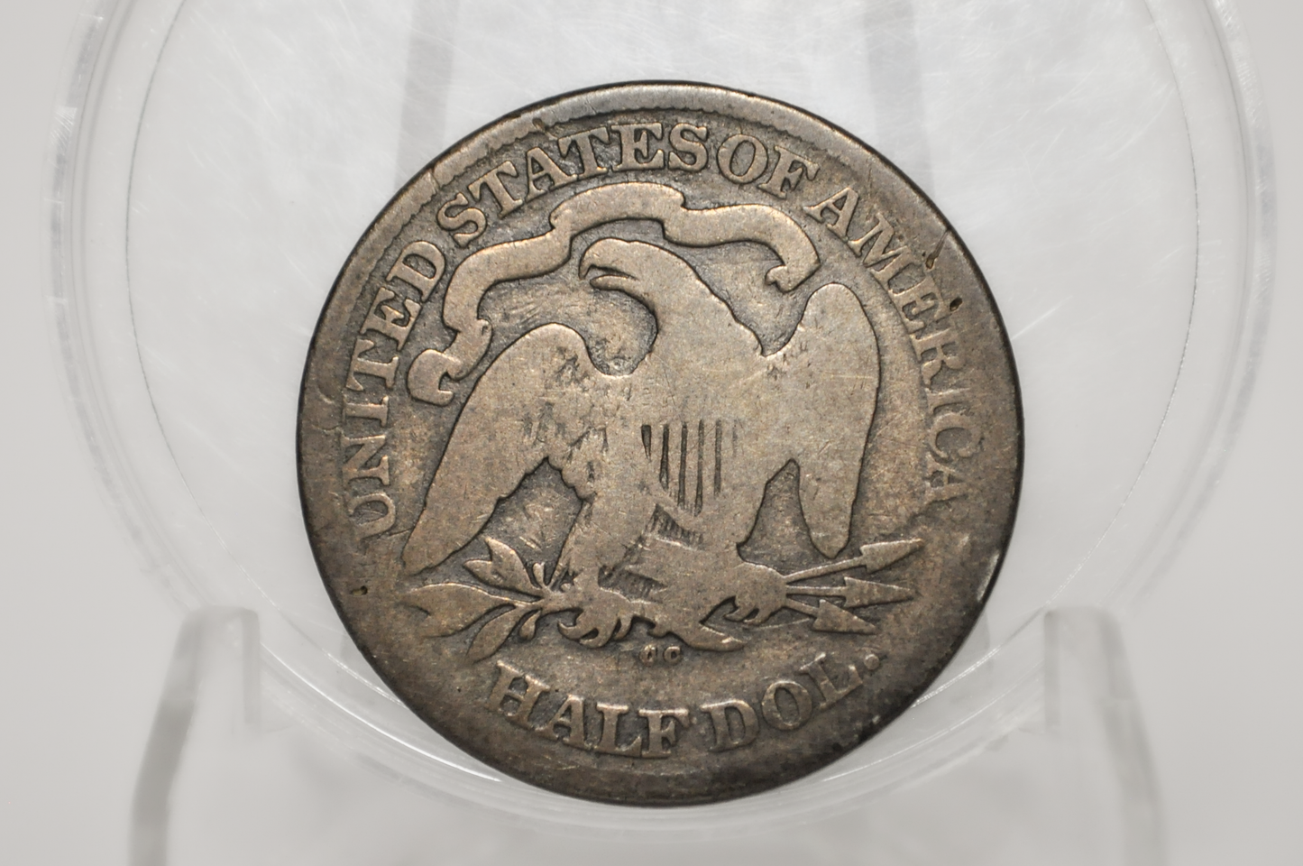 1877-CC Seated Liberty Half Dollar - AG Grade / Condition (About Good) - 1877-CC Liberty Seated Silver Half Dollar - Authentic