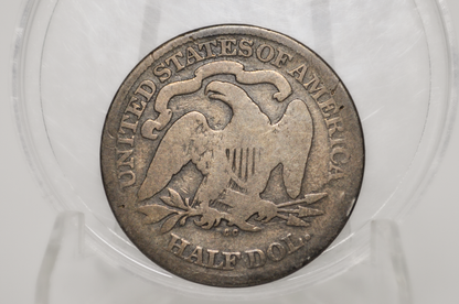 1876 Seated Liberty Half Dollar - G/VG Grade / Condition (Good/Very Good) - 1876 Liberty Seated Silver Half Dollar - Authentic