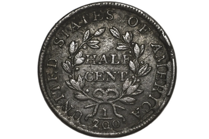 1804 Spiked Chin Half Cent - VF Details - 1804 Draped Bust - 1804 Half Cent - Early American Coin