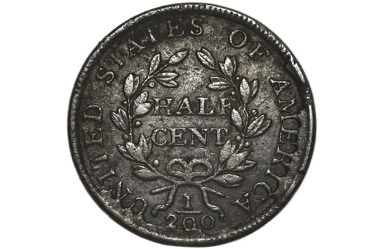 1804 Spiked Chin Half Cent - VF Details - 1804 Draped Bust - 1804 Half Cent - Early American Coin