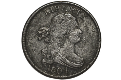 1804 Spiked Chin Half Cent - VF Details - 1804 Draped Bust - 1804 Half Cent - Early American Coin