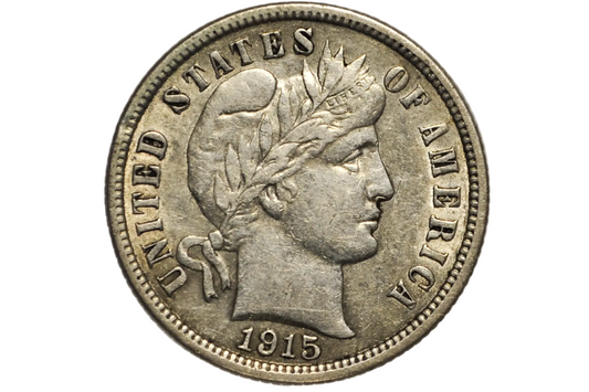 1915 Barber Dime - XF-AU Grade / Condition - Silver Dime - Philadelphia Mint - 1915-P Barber Dime 1915P