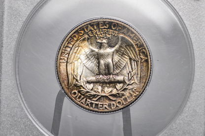 PCGS Rattler 1942 Washington Quarter MS65 - 1980's PCGS Holder - 1942 Quarter MS65