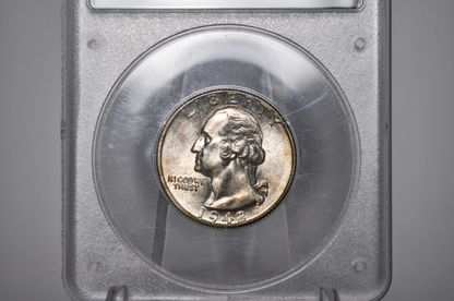 PCGS Rattler 1942 Washington Quarter MS65 - 1980's PCGS Holder - 1942 Quarter MS65 (Copy)