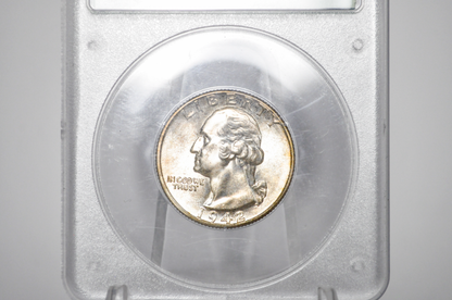 PCGS Rattler 1942 Washington Quarter MS65 - 1980's PCGS Holder - 1942 Quarter MS65 (Copy)